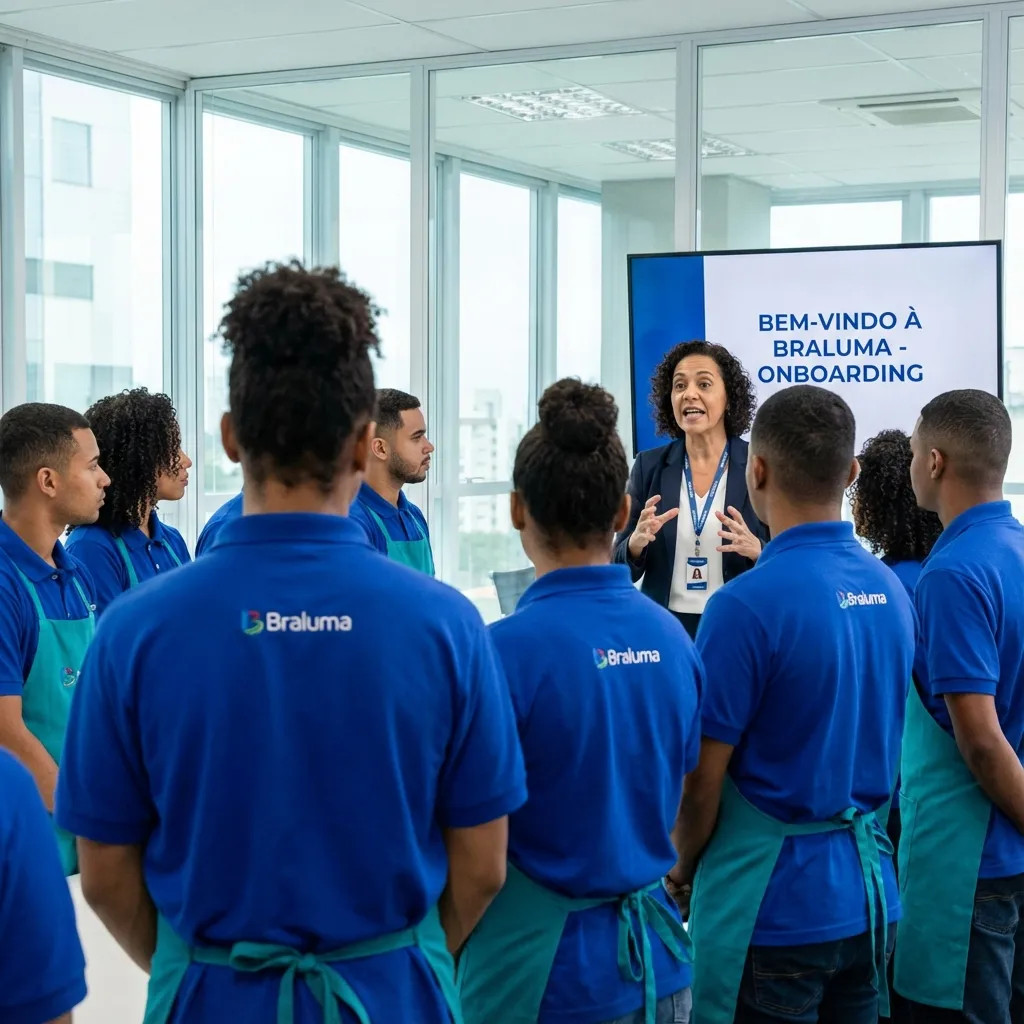 Equipe Braluma participando de uma sessão de treinamento e alinhamento